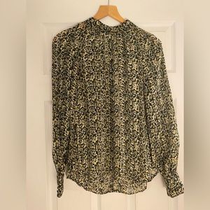 H&M Green Floral Blouse, size XS